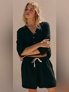 Free People Cyrus black short set